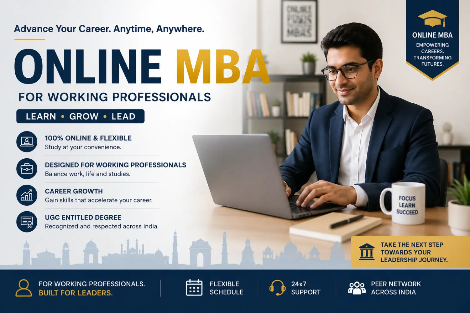 online MBA for working professionals in India 2026 – study from home flexible degree
