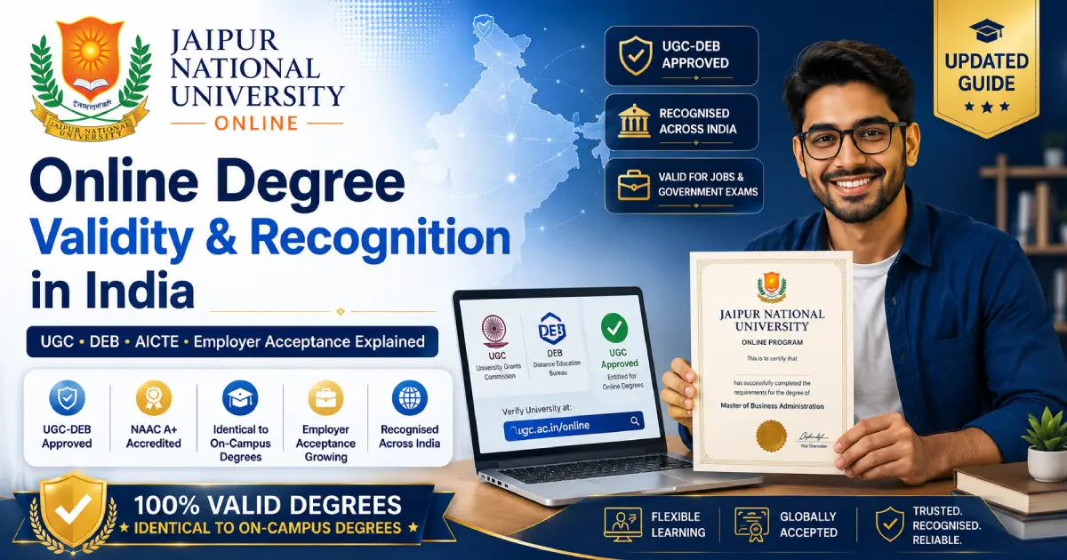 online degree validity recognition India UGC DEB approved certificate