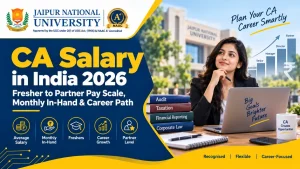 CA salary in India 2026 guide showing fresher to partner pay scale, monthly in-hand salary, career growth, and Chartered Accountant opportunities.